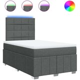 vidaXL Box spring postelja z vzmetnico temno siva 120x190 cm blago | Shoptok.si