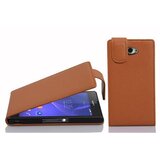 Cadorabo Ohišje, združljivo z Sony Xperia M2 / M2 AQUA v sedlo rjave barve - Zaščitni ovitek v obliki flipa iz teksturiranega umetnega usnja, (20562274) | Shoptok.si