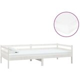 vidaXL Dnevni ležaj s madracem 90 x 200 cm bijeli od masivne borovine | shoptok.hr