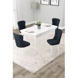 Hanah home trpezarijski set Due, sto na razvlačenje i 4 stolice, bela ploča, antracit tkanina Babyface | Eponuda.com