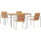 vidaXL 5-dijelni vrtni set za obedovanje od čvrste tikovine, vanjski stol za obedovanje 150x90x75 cm od čvrste tikovine Cijene