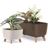 Prosperplast Gracia Square Eco Wood cvetlična posoda 29 cm – Coffee | Shoptok.si
