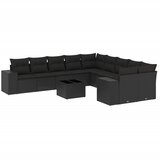  11-dijelni set vrtnih sofa od poliratana s jastucima crni | shoptok.hr