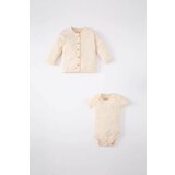 Defacto Baby Girl Cotton Cardigan Snap Body 2 Piece Set Cene