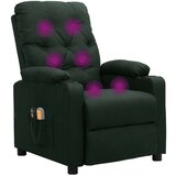 Električni Masažni naslonjač - Masažna fotelja od tkanine tamnozeleni - Tamnozelena 1 | shoptok.hr