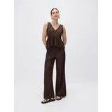 LADIES` TROUSERS - tamnosmeđe