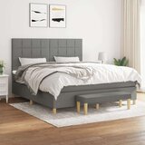  Box spring postelja z vzmetnico temno siva 160x200 cm blago, (20790120) Cene