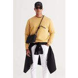 AC&Co / Altınyıldız Classics Men's Mustard Standard Fit Normal Cut, Fleece 3-Threads Crew Neck Cotton Sweatshirt. Cene