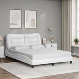 Maison Chic Posteljni okvir - Dvoposteljna postelja - Zakonska postelja z vzglavjem bel 140x200 cm umetno usnje-J15671, (21772756) | Shoptok.si