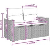  Sjedeća garnitura za vrt s jastukom 9 pcs Siva Poli ratan | shoptok.hr