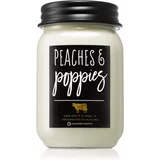 Milkhouse Candle Co. Farmhouse Peaches & Poppies dišeča sveča Mason Jar 368 g