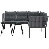  Set vrtnih sofa s jastucima crni od čelika i tekstilena | shoptok.hr