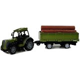 Traktor s prikolicom i drvima na daljinsko upravljanje 2.4G - tamno zeleni | shoptok.hr