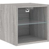 8-dijelni zidni TV elementi s LED svjetlima boja sivog hrasta | shoptok.hr