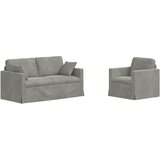  Set sofe 2 pcs Svijetlo siva 158 x 78 x 80 cm Baršun | shoptok.hr