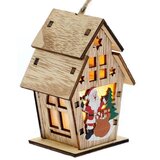  Drveni božićni LED ukras Lampion kućica 8x5,5x11 cm | shoptok.hr