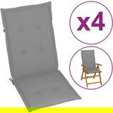 vidaXL Blazine za vrtne stole 4 kosi sive 120x50x3 cm Cene