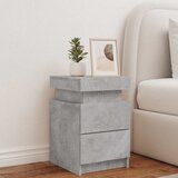  Noćni ormarić s LED svjetlima siva boja betona 35x39x55 cm | Eponuda.ba