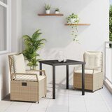  Vrtni set za objed 3 pcs Bež i krem bijela poliratan | shoptok.hr