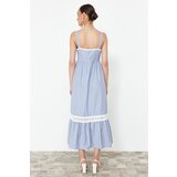Trendyol Blue Waist Opening Guipure Detailed Maxi Woven Dress | shoptok.hr