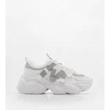 Marjin Women's Sneaker Thick Sole Lace Up Casual Sports Shoes Yoven White