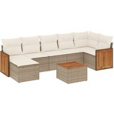 Maison Chic Seti vrtnega pohištva - Vrtna garnitura - Vrtni pohištvo set 8-delna z blazinami bež poli ratan, (21800101) | Shoptok.si