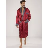De Lafense Men's bathrobe 940 Satin M-4XL burgundy 069