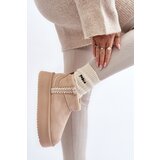 Boto Beige Patterned Platform Snow Boots Udra | Shoptok.si
