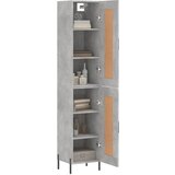  Visoka komoda siva betona 34,5x34x180 cm od konstruiranog drva Slike