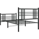  Metalni okvir kreveta uzglavlje i podnožje crni 90x190 cm | shoptok.hr