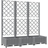 Maison Chic Cvetlično korito - Cvetlični Lonec z oporno mrežo svetlo sivo 120x40x121,5 cm PP, (21788743) Cene