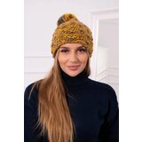 Kesi marka niezdefiniowana Cap with fleece Fiona K275 mustard + cappuccino Cene