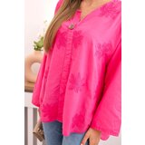 Kesi Włoski Shirt blouse with an embroidered pattern fuchsia | Shoptok.si