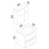 Hanah home Kupatilski ormarić sa umivaonikom i ogledalom (2 komada) Nuvola 65 v2 189 | Eponuda.com