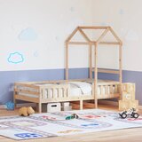 Maison Chic Posteljni okvir - Enojna postelja - Postelja za odrasle s streho 100x200 cm trdna borovina, (21693564) | Shoptok.si