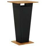 vidaXL Barski stol crni 60x60x110 cm poliratan i masivno drvo bagrema Cijene