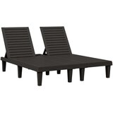 vidaXL Dvojni ležalnik črn 155x138x83 cm polipropilen | Shoptok.si