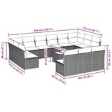  14-dijelni set vrtnih sofa poliratan s jastucima svijetlosivi | shoptok.hr