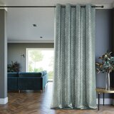 AmeliaHome Curtain CASPE color mint printed style glamor silver eyelets blackout suede shine 140x250 | shoptok.hr