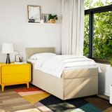  Okvir kreveta s oprugama i madrac krem 80x200 cm od tkanine | shoptok.hr