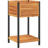  Vrtna sadilica s policom 45 x 45 x 80 cm masivno drvo i čelik | shoptok.hr