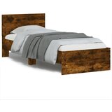 Maison Chic Posteljni okvir - Enojna postelja - Postelja za odrasle z vzglavjem in LED dimljeni hrast 90x190 cm-J9521, (21760975) | Shoptok.si