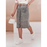 DStreet Spódnica jeansowa midi GUZIKOVA szara | Shoptok.si