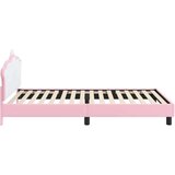  Otroški posteljni okvir z vznožjem Roza 90 x 200 cm PU, (5000104602) | Shoptok.si