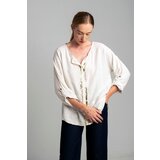 New Fashion Ecru blouse with gold print | Shoptok.si