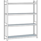 SCHULTE Široki regal, z jekleno polico, višina 2500 mm, širina 2500 mm, osnovni regal, globina 400 mm | Shoptok.si