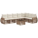 vidaXL Vrtna sedežna garnitura 8 pcs Bež in smetanasto bela poli ratan, (5000269284) | Shoptok.si
