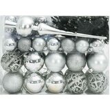  Set Božićnih Ukrasnih Kuglica 61 pcs Srebrno Plastika | shoptok.hr