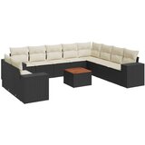 vidaXL 11-dijelni set vrtnih sofa od poliratana s jastucima crni | shoptok.hr
