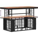  Vrtni set za objed 4 pcs Crna i Siva Poli Ratan i Drvo Akacije | shoptok.hr